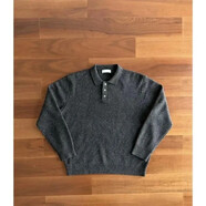 韓潮襲人（HAN CHAO XI REN）學(xué)院風(fēng)灰色polo領(lǐng)毛衣女春秋新款寬松顯瘦百搭長(cháng)袖針織衫上衣 深灰色【HCXR正品】 m30 2XL 碼140-160斤