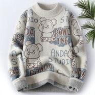 森馬（Semir）撞色秋冬新款男士加厚毛衣修身時(shí)尚毛線(xiàn)衣針織衫洋氣百搭潮流上衣 6622卡其色 6622卡其色 M 建議100斤內