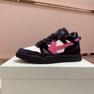 康奈（kangnai）斷碼2026歐美新款男鞋板鞋真皮厚底增高情侶款箭頭鞋時(shí)尚潮流系帶 黑色 35