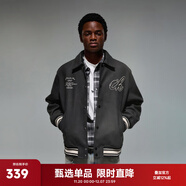 CHINISM  CH赤塵復古翻領(lǐng)PU皮巖紋夾克男裝潮流美式高街情侶棒球服外套 黑色 S （推薦 100斤以下）