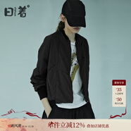 日著(zhù)（rizhuo）日著(zhù)原創(chuàng  )設計女裝2025秋新款城市輕戶(hù)外棒球服飛行員夾克短外套 黑色 M