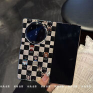 黑白格子哈利波特適用華為Mate X6手機殼中軸磁吸榮耀MagicvFlip2 [黑白格子哈利波特]黑色邊框左右折疊 三星Galaxy Z Fold4