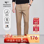 七匹狼休閑褲男秋季純色通勤商務(wù)時(shí)尚直筒褲寬松長(cháng)褲男式褲裝【四季款】 701(卡其)-加厚黃金絨 34