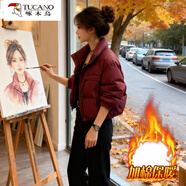 啄木鳥(niǎo)超好看冬季氣質(zhì)炸街短款夾克上衣女2025韓版質(zhì)感加絨加厚流行外套 胭紅色【手塞棉加厚】 S 【建議95斤內】