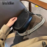 CALCULAT&KEENck女包真皮女包植鞣頭層牛皮手工擦色女士單肩斜挎皮小方包 黑色【女神節禮物 代寫(xiě)賀卡】 23*15*9【女神節禮物 代寫(xiě)賀卡】