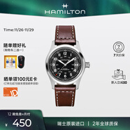 漢米爾頓（Hamilton）漢密爾頓卡其野戰小紅帽38黑盤(pán)皮帶軍表瑞士手表男款機械表簡(jiǎn)約