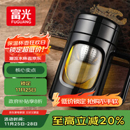 富光玻璃杯男女辦公雙層大容量水杯帶把茶水分離泡茶杯子帶茶隔