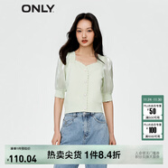 ONLY淑女泡泡袖花朵拼接套頭短袖針織衫女|123213003 A01 西克雷斯特SEACREST S 160/80A