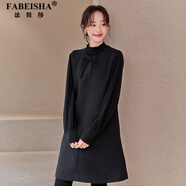法貝莎品牌連衣裙女裝2025秋冬季羊毛背心裙寬松大碼小個(gè)子毛呢a字裙子 單件黑色背心裙 L 115-125斤