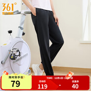 361°運動(dòng)褲男2025年夏季冰涼感防曬彈力九分褲寬松直筒運動(dòng)褲 【女】超級黑 L
