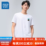 真維斯（Jeanswest）ZH真維斯男裝春秋秋冬夏季體恤衫男式針織上衣休閑舒適圓領(lǐng)短袖寬 白色210A 2XL 190/108B