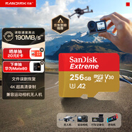 閃迪（SanDisk）256GB TF(MicroSD)內存卡 4K極速金卡A2 V30 U3行車(chē)記錄儀 運動(dòng)相機無(wú)人機 監控存儲卡 讀190MB/s