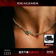 IDEAGEMER925銀綠方糖古巴項鏈男士時(shí)尚潮流ins歐美風(fēng)痞帥輕奢高級感素鏈 925銀方糖古巴鏈-45CM