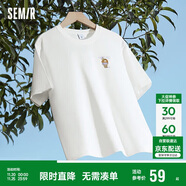 森馬（Semir）【多彩涼感T】短袖t恤女夏中長(cháng)款寬松舒適刺繡上衣109324100007