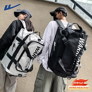 回力旅行包男大容量雙肩包防潑水斜挎手提休閑運動(dòng)登山包出差電腦背包 黑色【80L 可登機免托運】