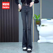 黛姿茹（daiziru）喇叭牛仔褲女秋冬季2025新款高腰九分馬蹄褲小個(gè)子加絨牛仔褲女款 水泥灰/九分 常規 M (27) 【95-105斤】
