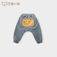 巴厘小豬嬰兒褲子寶寶加絨保暖褲男童休閑哈倫褲女童長褲秋冬 月光藍 73cm