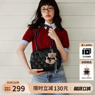 歐時(shí)納（JUST STAR）徐璐同款托特包包女款2025年新款輕奢侈單肩包女士包包生日禮物女 松露黑中號+掛飾[可放11寸平板]