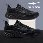 鴻星爾克男鞋加絨運動(dòng)鞋男2026新款冬季棉鞋輕便軟底跑步鞋緩震休閑鞋子男 3295正黑碳灰(皮面) 43 正常尺碼