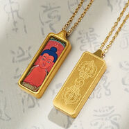 bhiodha精致迷你鈦鋼小唐卡吊墜項鏈龍蛇本命年佛牌扎基拉姆大黑天黃財神 生肖狗豬阿彌陀佛