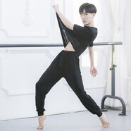 HengTravler舞蹈褲男生現(xiàn)代舞蹈練功服褲子男形體訓(xùn)練拉丁瑜伽舞蘿卜褲男生寬松束腳莫代爾舞蹈褲 黑色莫代爾款褲子 3XL