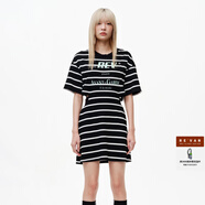 RE'VAN芮范夏季新品設計師款質(zhì)感果凍膠黑白連衣裙RN31101110 橫條紋 S 36