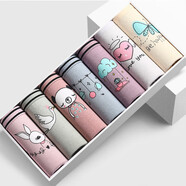 Opeodly初中生內褲女12一15歲純棉內褲女全棉透氣女孩可愛(ài)三角短褲頭高中 森林派對/共發(fā)7條 均碼 115140斤