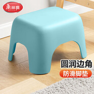 美麗雅塑料家用小板凳子 加厚防滑矮凳兒童浴室洗澡換鞋凳 藍色1只