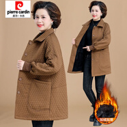 皮爾卡丹（pierre cardin）媽媽冬裝加絨外套冬季新款大碼中老年人女秋冬加厚風(fēng)衣中長(cháng)款 橄欖咖（身） 加絨 2XL 建議130-145斤