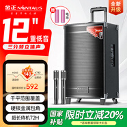 金正（NINTAUS）12吋廣場(chǎng)舞音響 戶(hù)外便攜式藍牙音響 大音量大功率拉桿音箱k歌專(zhuān)業(yè)設備可移動(dòng)帶雙咪 N12-21
