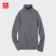 優(yōu)衣庫女裝精紡美利奴羊毛羅紋兩翻領(lǐng)針織衫/長(cháng)袖毛衣新款478337 06 鉛灰色 2XL