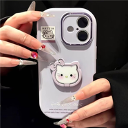 中掌柜小眾可愛(ài)香芋紫Kitty醬適用蘋(píng)果17promax手機殼iphone16華為mate7 精孔大胖子-紫色香芋Kitty醬+D571公仔 榮耀80