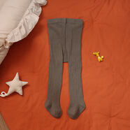 俏博萊韓版春秋季新款嬰兒連褲襪精梳棉男女打底褲糖果色百搭 青灰 均碼 XL4-6歲