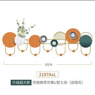 詩亭坊創(chuàng)意墻上衣帽架掛鉤免打孔入戶門玄關掛鉤墻上鑰匙收納壁掛入戶門 橙色U7鉤【送插花】