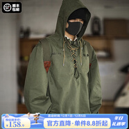馬登工裝 美式復古甲板服惡劣天氣短款輕戶(hù)外夾克外套男寬松連帽衛衣 軍綠色 【加大版】 2XL
