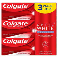 美國直郵Colgate高露潔牙齒mei白牙膏2過(guò)氧化氫亮白牙膏90g*3支