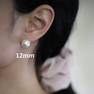 “浪漫”世家珍珠耳環(huán)在博主熱同款覆古港式強光明亮甜蜜 施家玻璃米白珠12mm 耳針