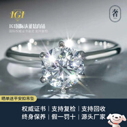 奢珠經(jīng)典六爪鉆石戒指培育鉆戒女鉑金PT950時(shí)尚求婚鉆戒【可定制】 S925銀 1克拉F-G色VS GIC國檢證書(shū)