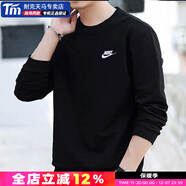 耐克（NIKE）官方艦店衛衣男女裝25冬季新款休閑運動(dòng)服打底衫圓領(lǐng)上衣套頭衫  【秋季款】黑色/毛圈/親膚舒適 /曬圖退5 L (175-180cm/130-140斤)