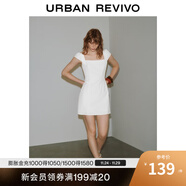 UR2025夏季新款女波嬉風(fēng)氣質(zhì)系帶打攬超短款連衣裙UWG750105 本白 S