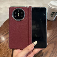 神舟適用華為matex6手機殼新款x5典藏版折疊屏中軸磁吸保護套閃粉 電鍍銀星之光-中軸磁吸-酒紅 華為 Mate X5 典藏版