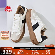 KAPPA卡帕女鞋厚底滑板鞋子女2025秋冬新款運動(dòng)休閑鞋軟底德訓鞋小粉鞋 米黃色/黑色 40