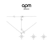 APM Monacobaby雙流星項鏈+六芒星耳釘禮盒套裝禮物送女友毛衣鏈