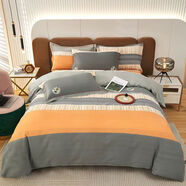 100全棉加厚磨毛四件套純棉床單床笠被套三件套南通家紡床上用品 都市英倫Y 現貨1點(diǎn)5m床適合180x220cm被芯四件套