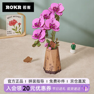 若客若物木藝繁花紫蝴蝶蘭 積木花束diy手工禮物創(chuàng  )意拼裝桌面擺件