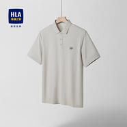 海瀾之家（HLA）polo衫男短袖上衣夏季商務(wù)休閑涼感透氣簡(jiǎn)約翻領(lǐng)體恤純色百搭半袖 親膚舒適透氣-中灰E3 L (175) 建議69-75kg