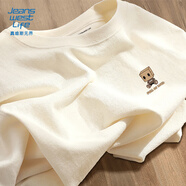 JEANSWEST LIFE真維斯短袖T恤男士純棉透氣夏季男女款半袖體恤青少年寬松五分袖