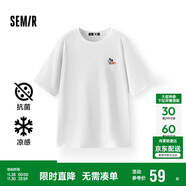 森馬（Semir）【多彩涼感T】短袖t恤女夏中長(cháng)款寬松舒適刺繡上衣109324100007