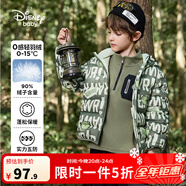 迪士尼童裝兒童男童輕薄三防連帽羽絨服2025年秋冬新款短裝寶寶外套衣服 綠底字母恐龍【男  25新款】 120 cm