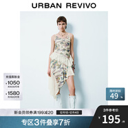 UR2025春季新款女美式復古拼接蕾絲修身吊帶連衣裙UYV750011 多色 S